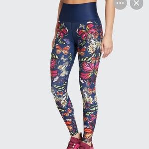 Terez Women's Butterfly Leggings Yoga Pants Gray Multi Colored Size Medium